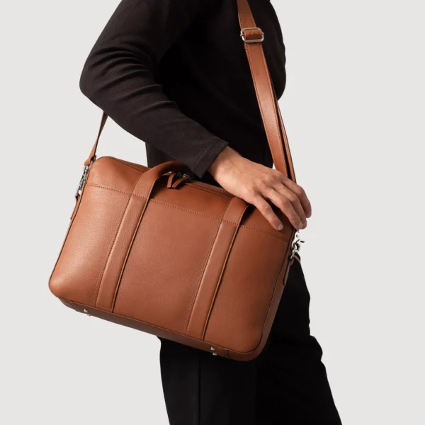 The Captain Brown Leather Briefcase - Image 4