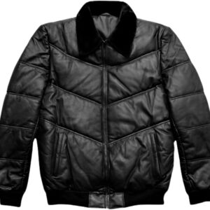 The "Urban Maverick" Lambskin Puffer Jacket with Faux Shearling Collar