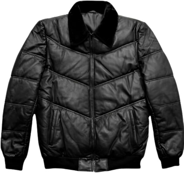 The "Urban Maverick" Lambskin Puffer Jacket with Faux Shearling Collar