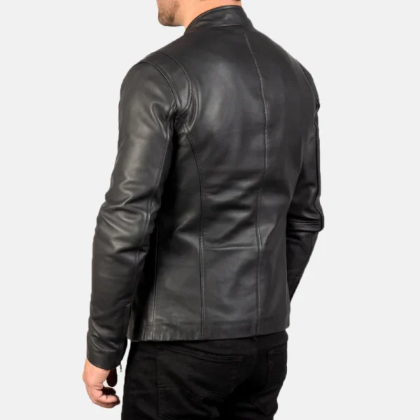 Ionic Black Leather Jacket - Image 2